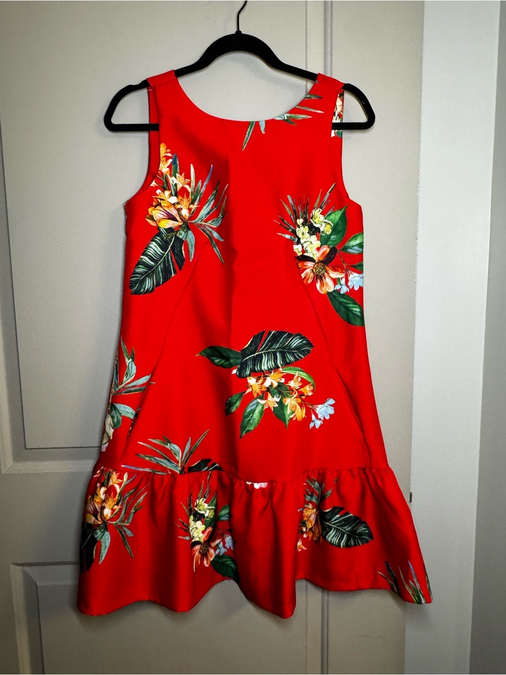 Closet Red Tropical Floral Sleeveless A-Line Dress